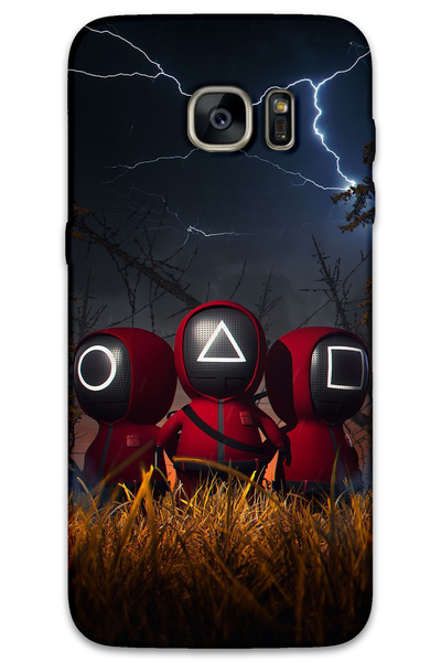 MRCİLETİSİM غطاء خلفي لهاتف سامسونج جالاكسي S7 إيدج بنمط HD مطبوع - لعبة الحب...