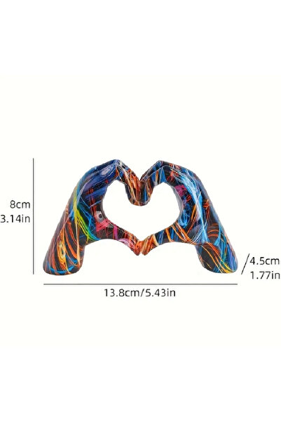 Nu Decor Figurina Mâini în Formă de Inimă – Artă Modernă cu Design Abstract Multicolor
