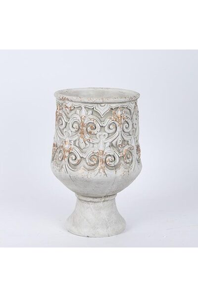 EUROLAMP Vază de ciment H30 cm albă