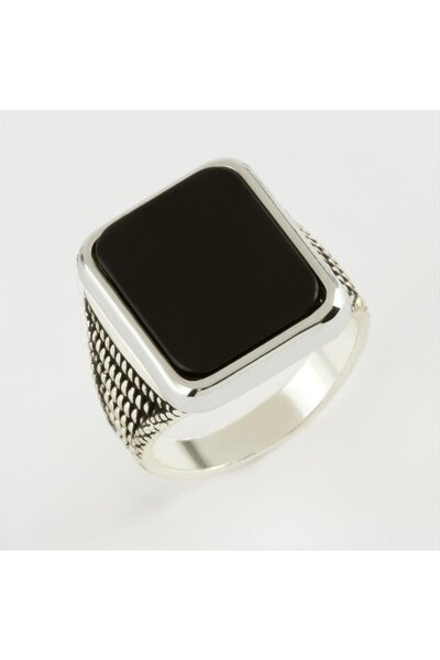 ZERO LAND Lvsqvr Square Metal Men (12636) Ring-Silver Color