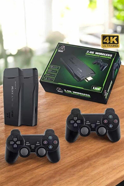 Genel Markalar Gaming Atari 2.4g Uyumlu Kablosuz Çift Kol Game Stick