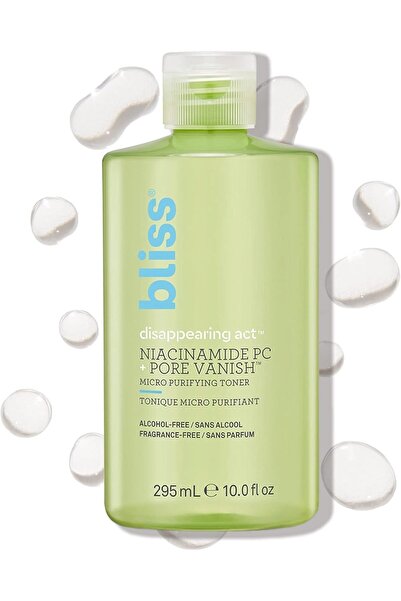 Bliss Niacinamide Toner — Pore Vanish Complex, Purifying, Fragrance-Free, Vegan, 10 oz
