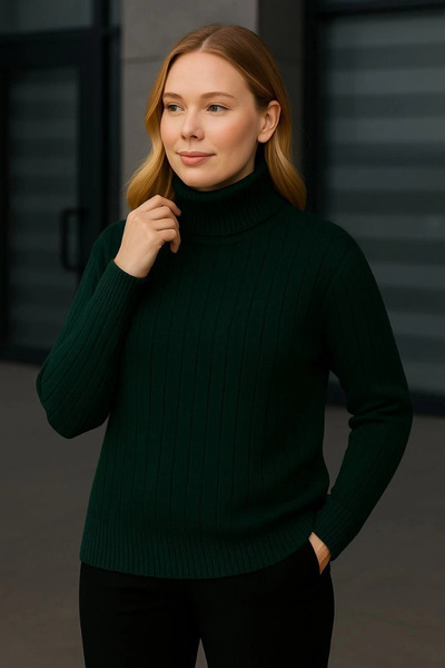 velmorafashion Fisherman Collar Knitted Sweater - Khaki-Vlmr