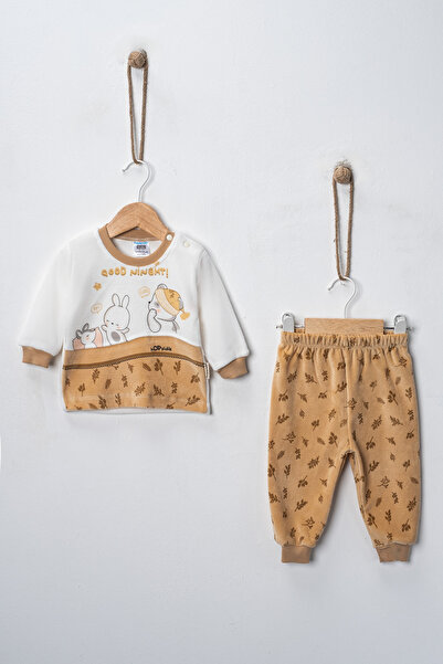 Hoppidik مجموعة بيبي جود نايت يابراك مطبوع 3-6-9 أشهر للجنسين من القطيفة للأط...