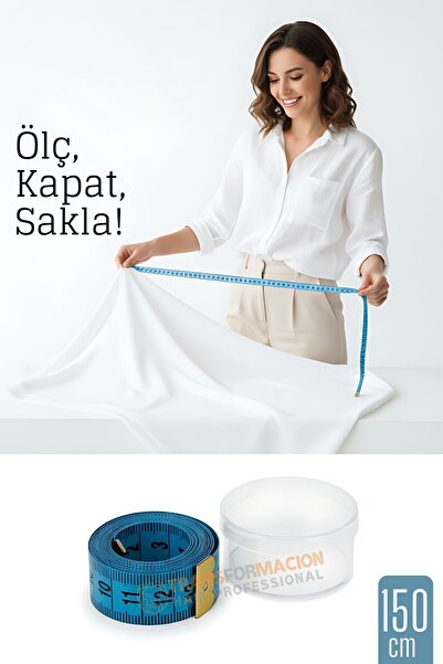 Transformacion 150 cm Plastik Kutulu Mezura – Esnek, Dayanıklı, Dikiş ve Ölçü...