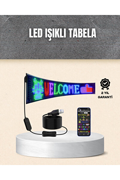 MKR RGB Kayar Yazılı LED Reklam Ekranı - USB Bağlantılı Esnek Tasarım