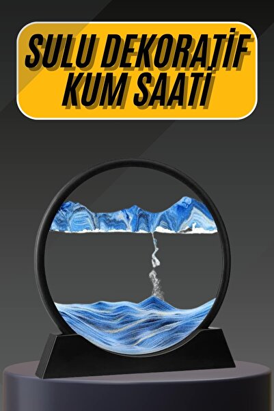 MKR 3D Led Işıklı Kum Saati Gece Lambası Hareketli Sulu Kum Saati Dekoratif