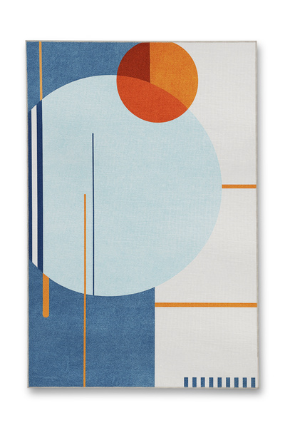 Rugs Modern Halı سجادة موسو زرقاء بنفسجية اللون بنمط زهور عرقية منسوجة بقاعدة...