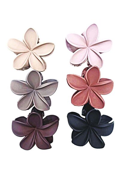 Sky Shine 6 PCS Flower Hair Claw Clips, Non-Slip Matte, Small