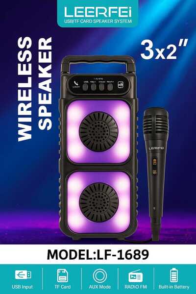 Universal Kablosuz Bluetooth Hoparlör Mikrofonlu LED Işıklı USB TF Kart AUX / FM| Taşınabilir Şarjlı Hoparlör
