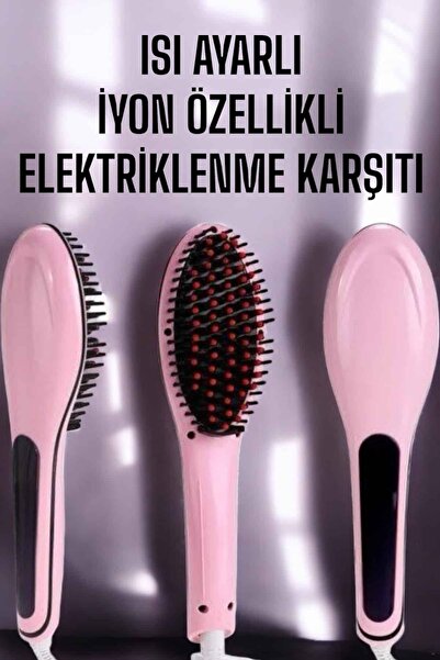 Khayra Hair Straightener Comb Heat Adjustable Anti-Frizz Straightening Blow Dryer Comb - Eszaoc9797-8