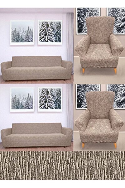 ARİFE HOME الجاكار نمط عادي 3 3 1 1 غطاء أريكة مرن رمادي |   غطاء مقعد مرن | ...