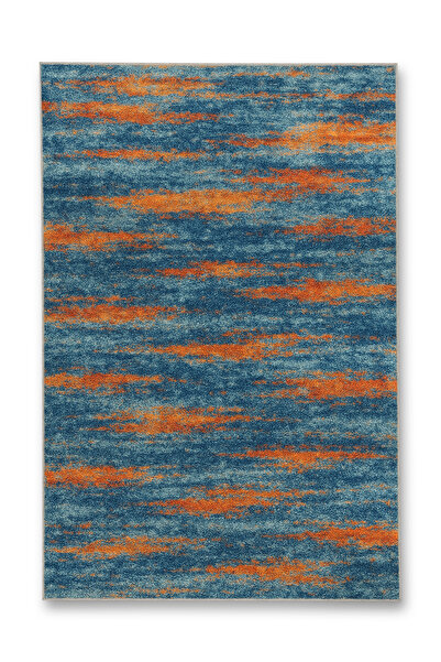 Rugs Modern Halı MOSSO Μπλε Μωβ Αποχρώσεις Έθνικ Λουλούδια με Σχέδιο Υφαντή Β...