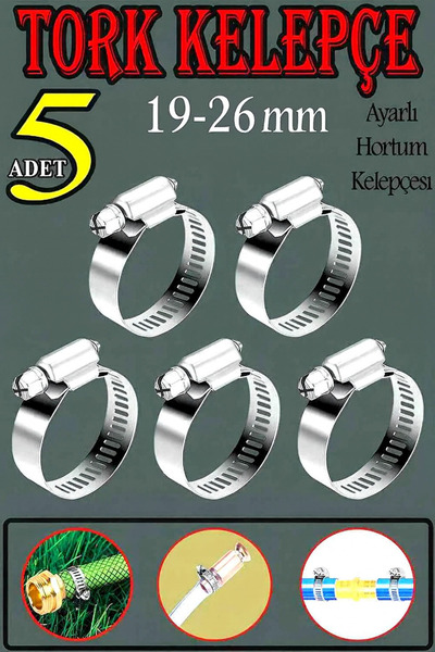 OTOVADİM Tork Ayarlanabilir Kelepçe 19-26 / 5 Adet / Çap:19-26 mm