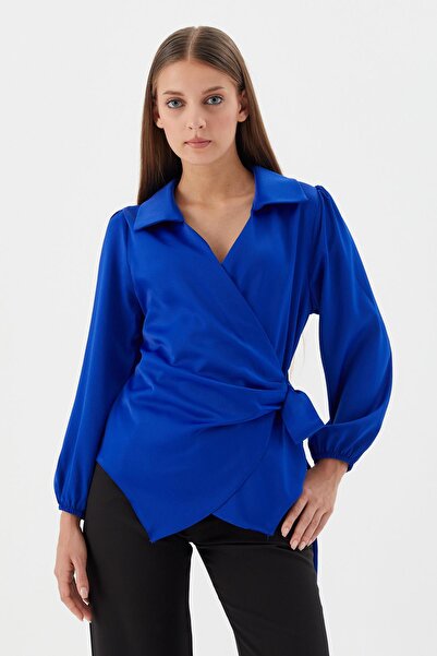 Shopping Shop Сатинова блузка з прикріпленими рукавами SAKS