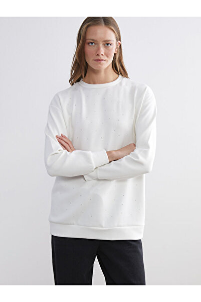 LC Waikiki Crew Neck Stone Embellished Women's Sweatshirt