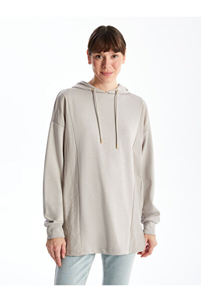 LC Waikiki Hooded Color Block Oversize Women's Sweatshirt Tunic