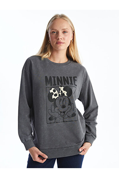 LC Waikiki Crew Neck Minnie Mouse Printed Women's Thick Sweatshirt