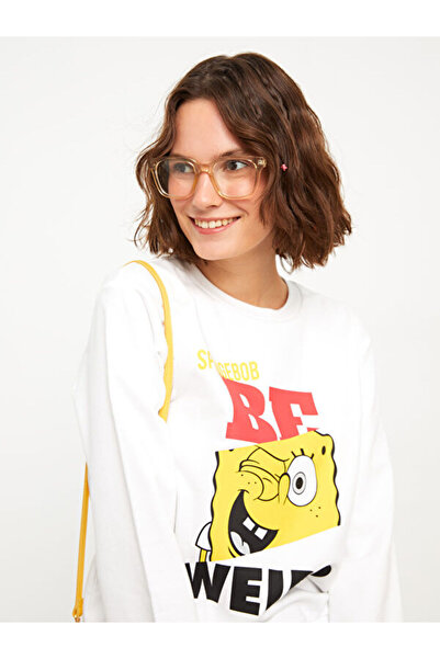 LC Waikiki Bicycle Collar Sponge Bob Printed Long Sleeve Women Sweatshirt