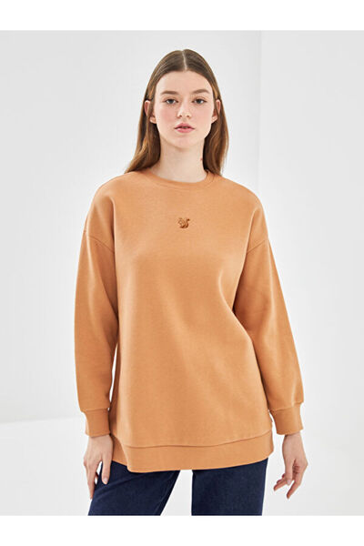 LC Waikiki Crew Neck Embroidered Women's Sweatshirt Tunic