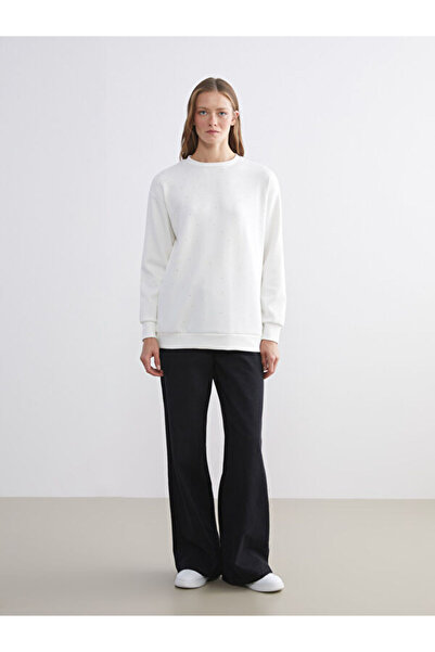 LC Waikiki Crew Neck Stone Embellished Women's Sweatshirt