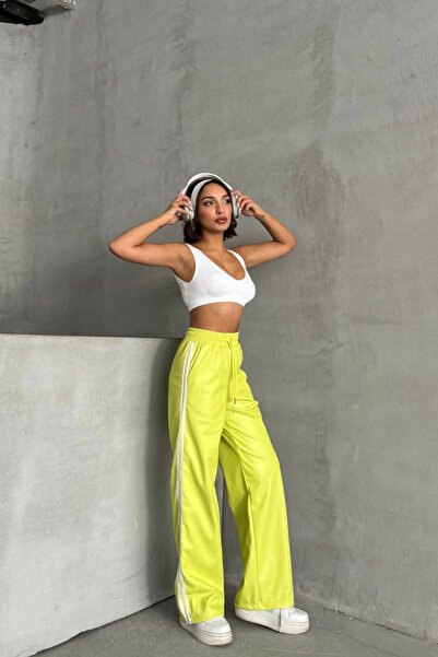 bacc Yellow with Side Stripes Palazzo Pants Bchn-2526430