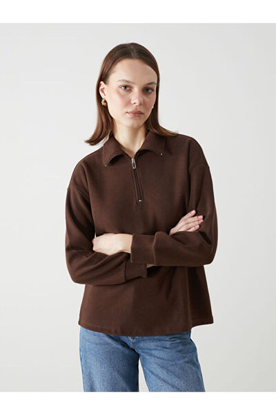 LC Waikiki Stand Collar Women's Zippered Sweatshirt