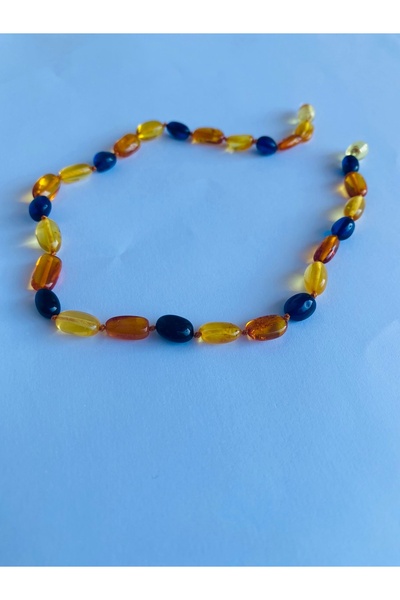 NİSSBEBE Certified Original Drop Amber Baby Kids Necklace and Adult Turquoise Bracelet