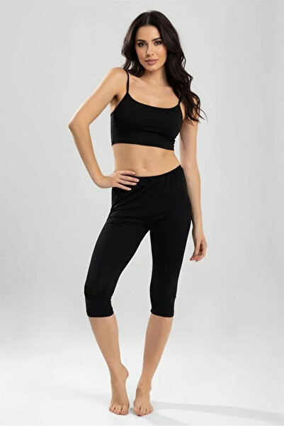 BUTİK1AVM Women's Below Knee Capri Leggings Stretchy Premium Fabric Modal Fabric Ultra Comfort