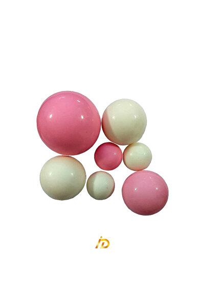 Ingrediente Dulci 2G Impex – Chocolate Sphere Set – White/Pink Decor (#4671) – 7 pcs.