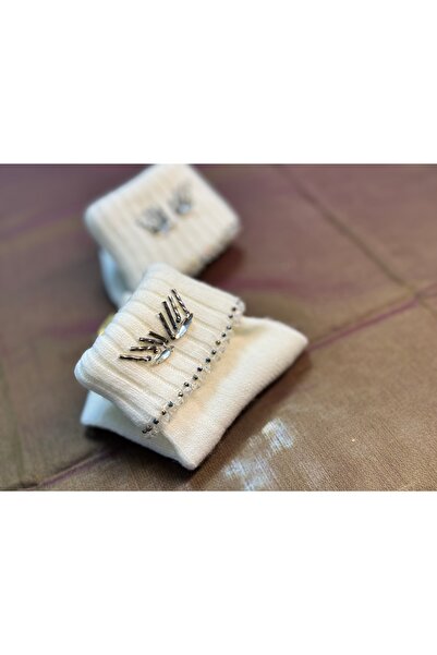 Maison MeDa Taş Detaylı El İşçiliği Lüks Kadın Çorap – Işıltılı Özel Tasarım