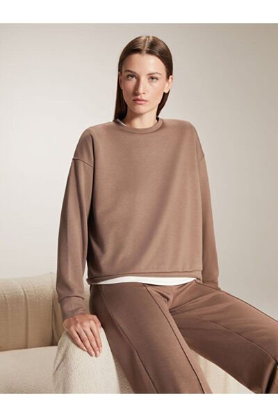 LC Waikiki طاقم الرقبة البلوز المرأة كبيرة الحجم