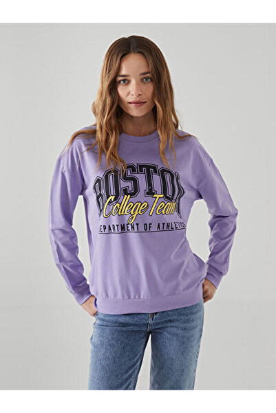 LC Waikiki طاقم الرقبة المطبوعة البلوز المرأة