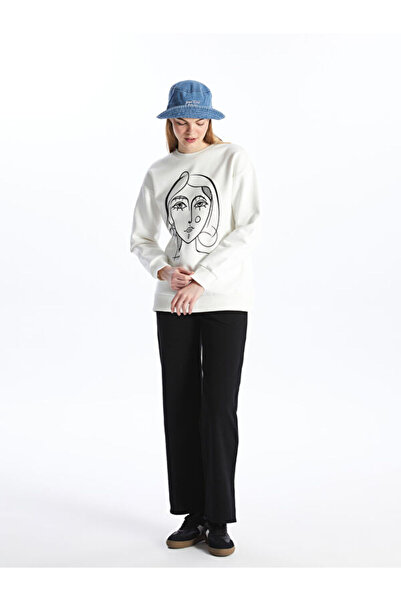 LC Waikiki Crew Neck Printed Long Sleeve Women's Sweatshirt