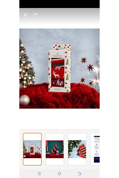 Mono Socks geyik desenli 3lu yılbaşı çorabi hediyelik