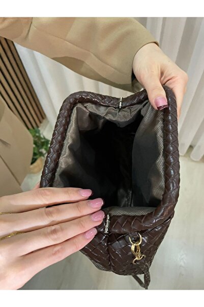 themoiss Scholarship-Patterned Bitter Coffee Shoulder and Hand Bag