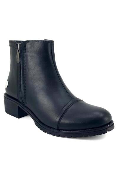 Mammamia 1615 Genuine Leather Daily Women's Boots-Black