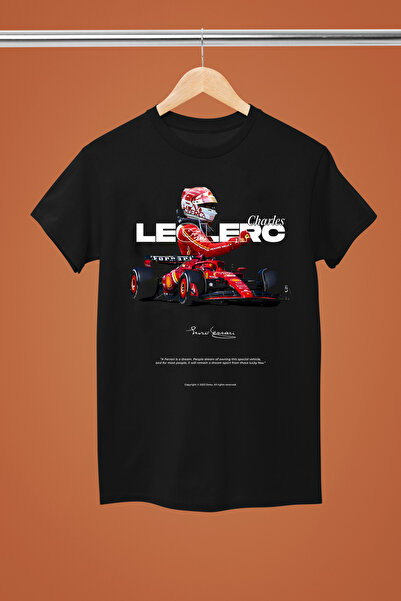 MAGORS CHARLES LECLERC BASKILI PAMUKLU KISA KOLLU REGULAR KALIP F1 TSHIRT