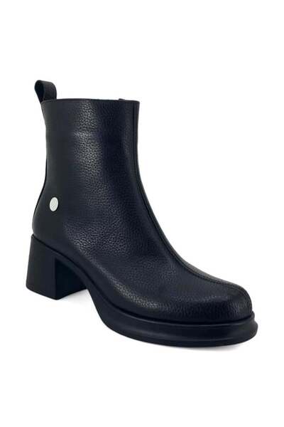 Mammamia 8560 Genuine Leather Daily Women's Boots-Black