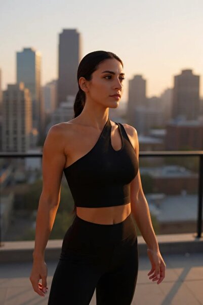 BİLGİMOLA Women's Black One Shoulder Cut Out Detailed Crop Top Blouse – Styli...