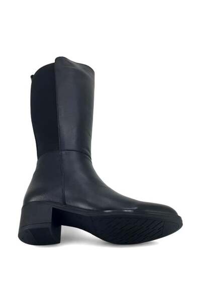 Mammamia 2300 Γνήσιο Δερμάτινο Καθημερινό Γυναικείο Μποτάκι-Μαύρο