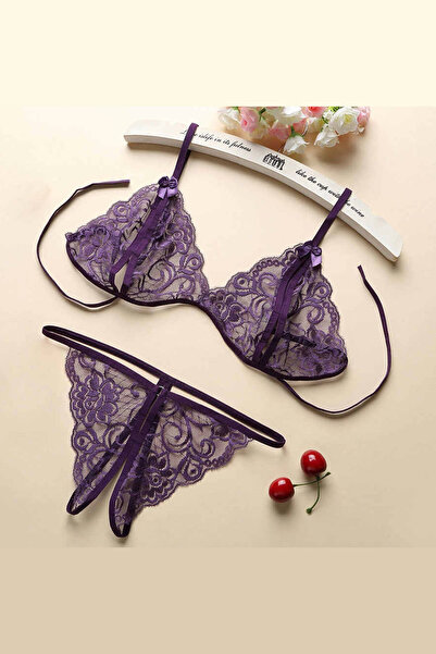 Genel Markalar Kadın Mor Dantelli Sütyen Külot Takımı – Modern, Konforlu ve G...