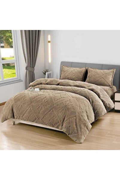 CumparaMisim Double Bed Linen, CoCoLiNo Ultra Fluffy, 4 Pieces, Fitted Sheet, Traditional 3D Pattern