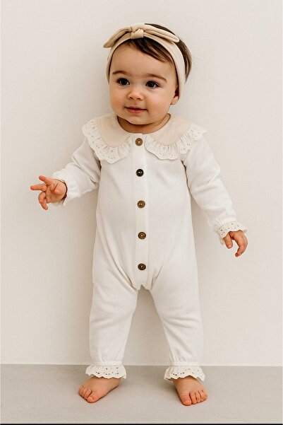 BİANCOFİGLİO Lace Baby Romper