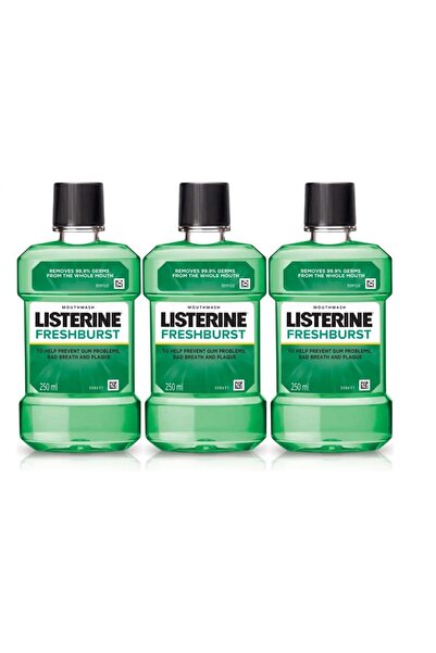 Listerine Fresh Burst Mouthwash, 250 ml (Pack of 3)