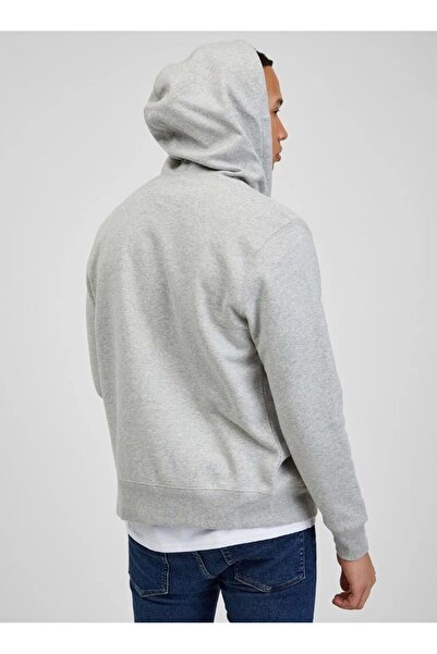 GAP V-Heritage Logo Fz 851516 Чоловічий худі з капюшоном і блискавкою СІРИЙ