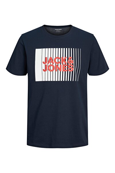 Jack & Jones Erkek Lacivert Jjecorp Logo Tee Play Ss O-neck Noos T-shirt 12233999-Navyblaze