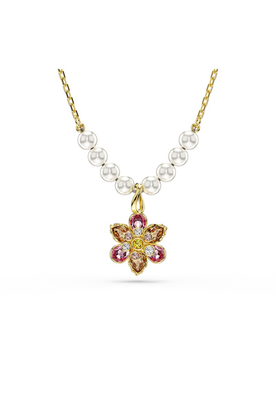 Swarovski Idyllia Kolye, Kristal inci, Karışık kesimler, Çiçek, Çok renkli, A...