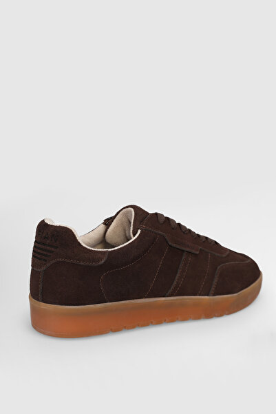 Lufian Ανδρικά δερμάτινα παπούτσια sneaker Pele καφέ