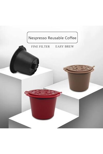 Generic Economical coffee capsules, reusable up to 300 times, compatible with Nespresso - 6 capsules